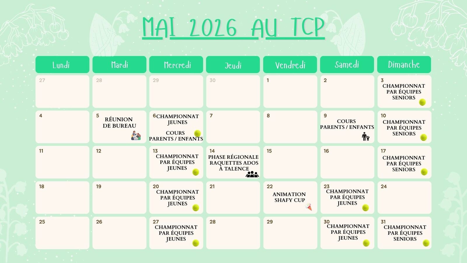 Programme de Mai