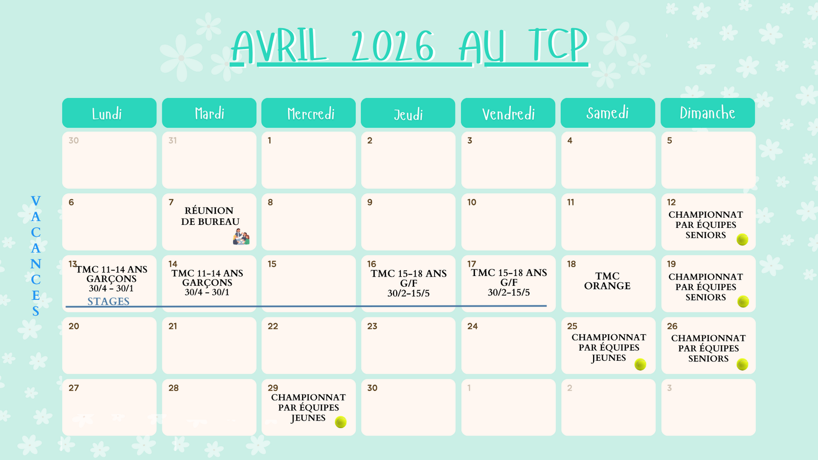 Programme d'Avril 2026
