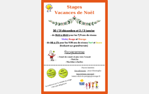 Stage vacances de Noël