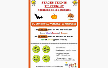 Stages de Tennis TC Périgny Vacances de la Toussaint
